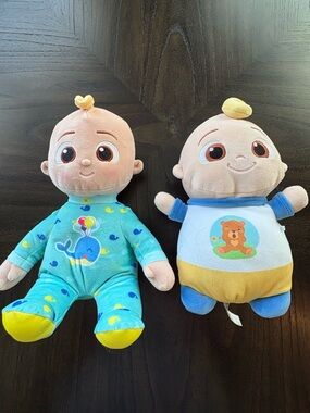 CoComelon JJ Plush Lot of 2 Baby Doll Stuffed Toys Moonbug